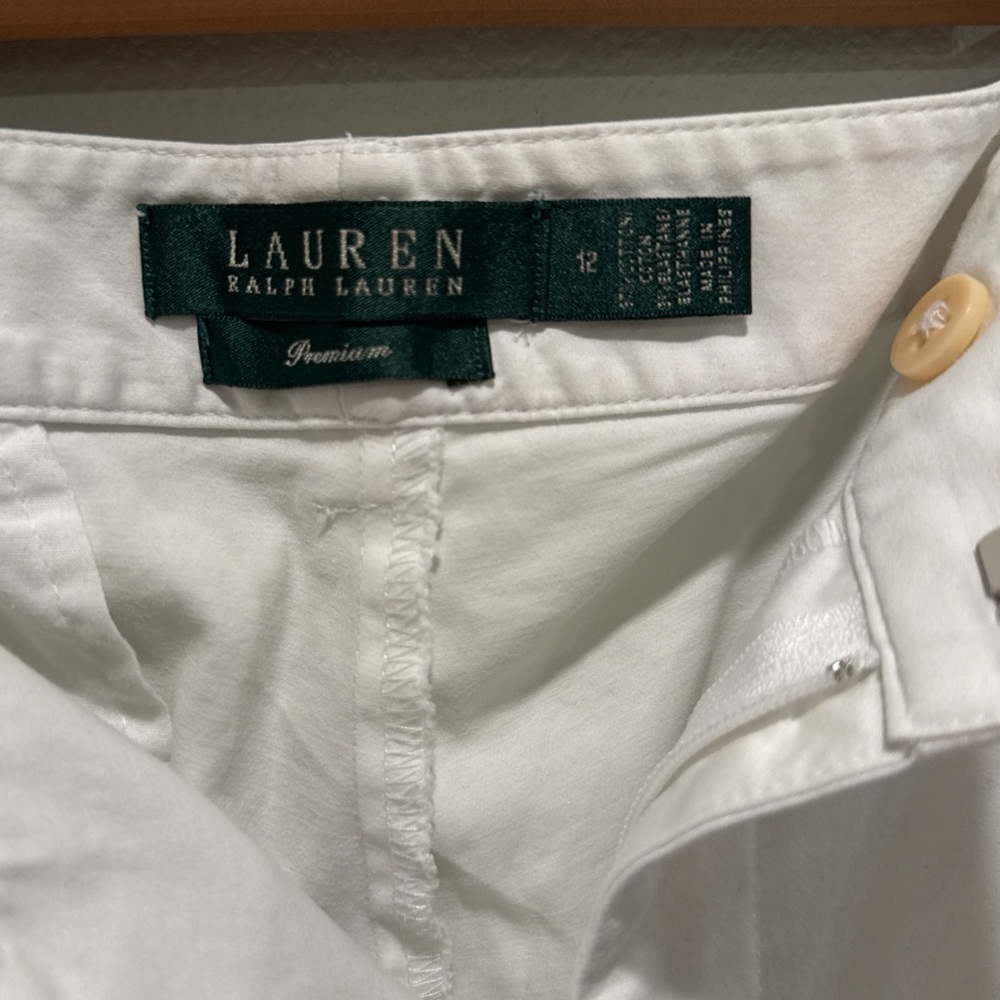 LAUREN RALPH LAUREN WHITE 100% COTTON TROUSER PANTS – SIZE 12 🤍 - Picture 4 of 8